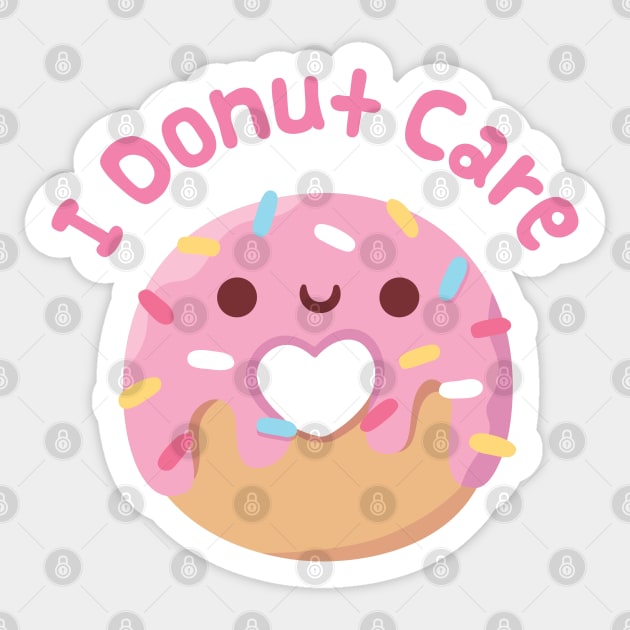 Cute I Donut Care Doughnut Pun Funny Sticker by rustydoodle